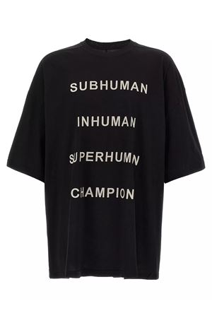 T-shirt Champion x Rick Owens in cotone nero RICK OWENS CHAMPION | CM01E1675CHJG09